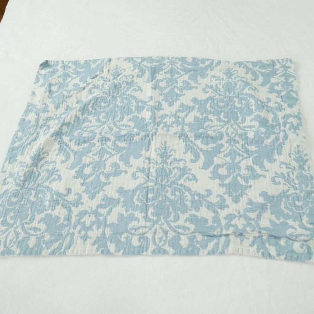 Pottery Barn Jacquard Medallion Duvet Cover Full Queen 2 Standard Shams Blue - Picture 14 of 16